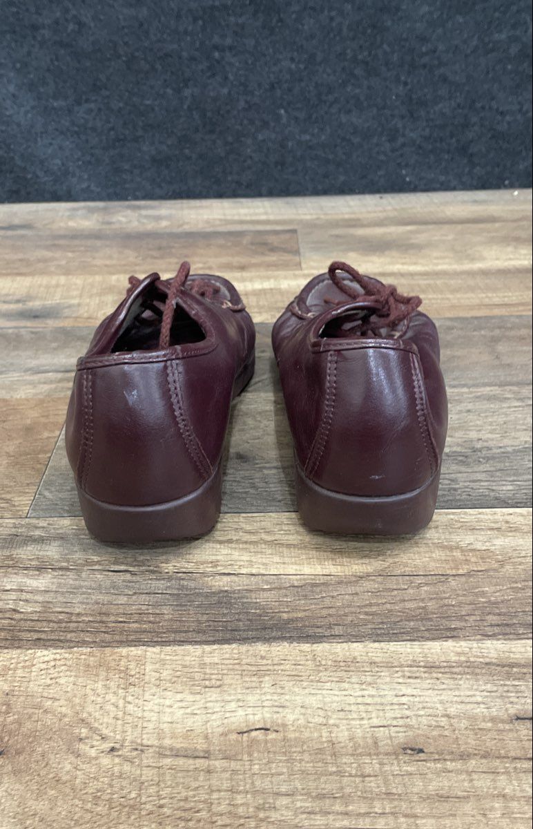 SAS Free Time Burgundy Red Leather Lace Up Comfort Walking Shoes Women's Size 8M