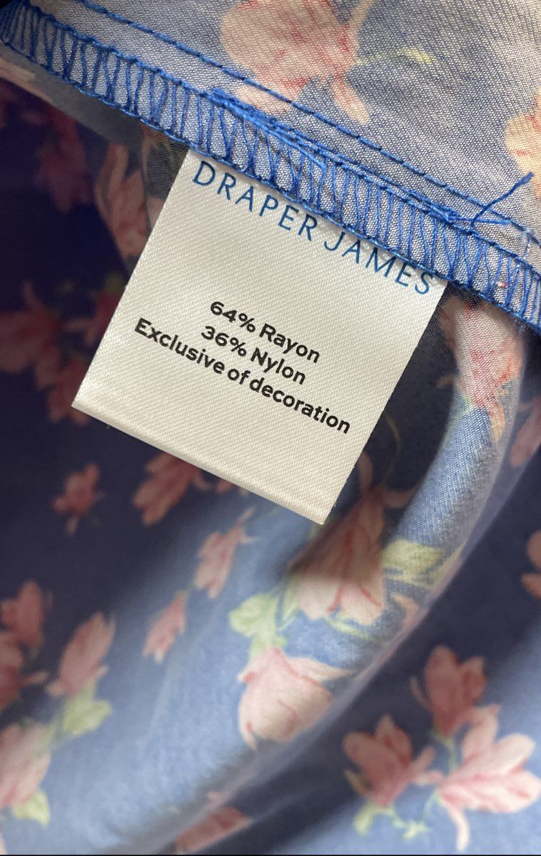 Draper James Women's Sleeveless Squareneck Top Blue Floral Smocked Sz S NWT