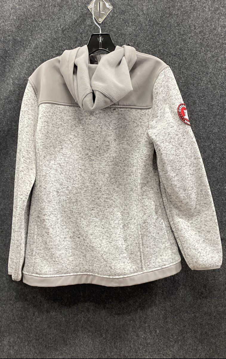 Canada Weathergear Men's Grey Full Zip Hooded Fleece Softshell Jacket Sz M