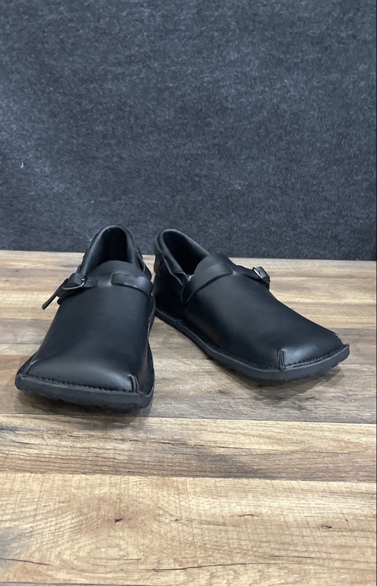 Fashion Black Leather Monk Strap Buckle Slip-On Shoes Men's Size 46 EU US 12
