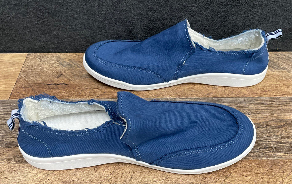 Vionic Beach Malibu Navy Canvas Slip On Sneakers Women's Size 9