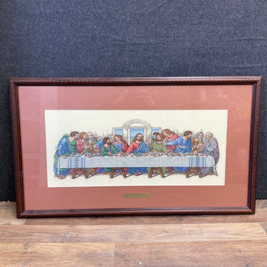 "The Last Supper" Cross-Stitch Framed by Susan Blair