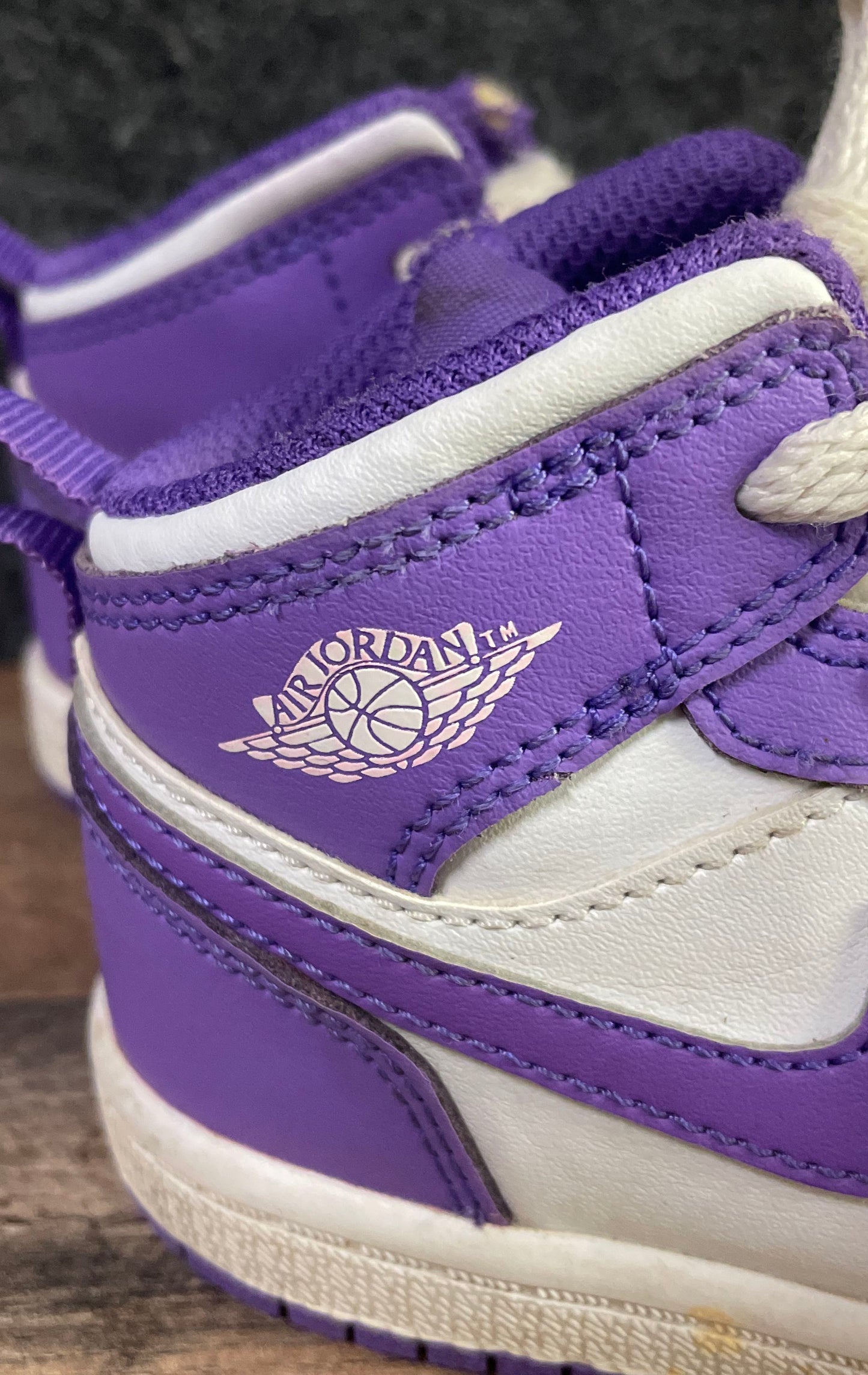 Nike Air Jordan 1 Mid Purple White Toddler Sneakers Size 7C