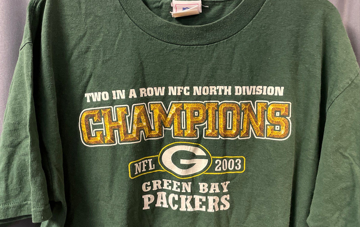 Vintage 2003 Green Bay Packers NFC North Champions T-Shirt Sz L VF Imagewear
