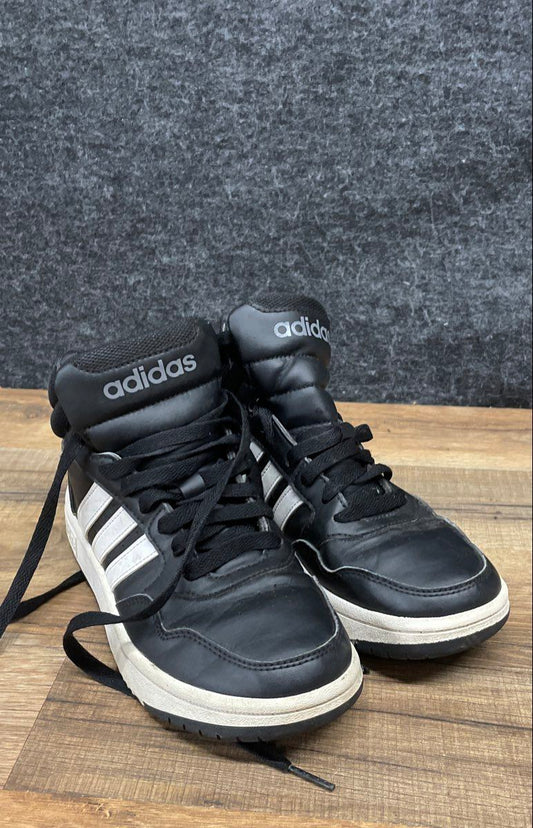 Adidas Hoops 3.0 Mid Black White Basketball Style Sneakers Youth Size 3