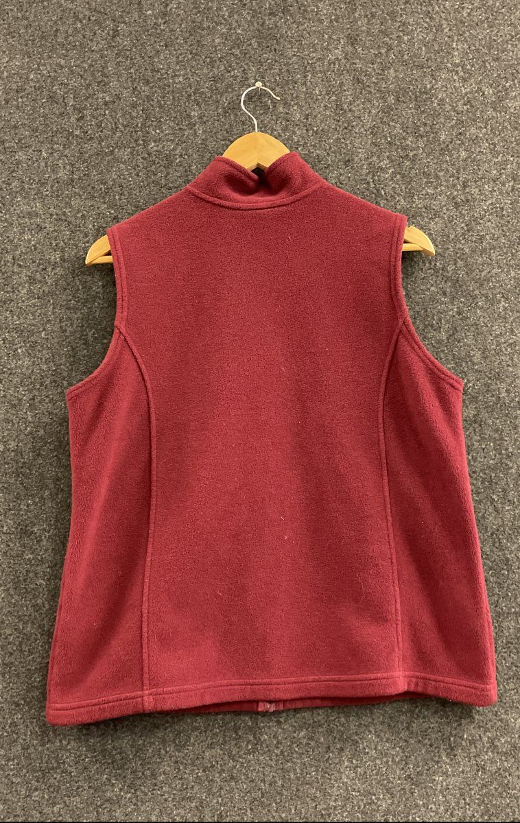L.L. Bean Women's Burgundy Fleece Full Zip Mock Neck Vest Sz L