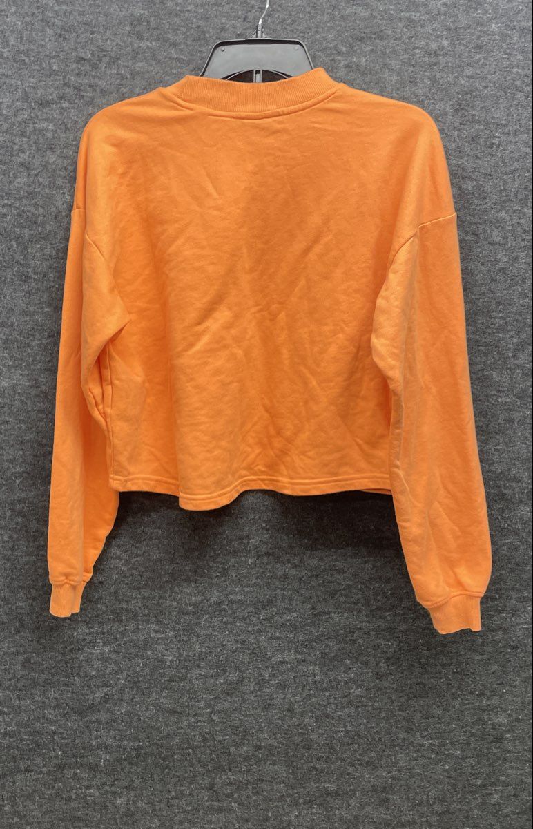 The North Face Women's Orange Cropped Long Sleeve Pullover Sweatshirt Sz XS