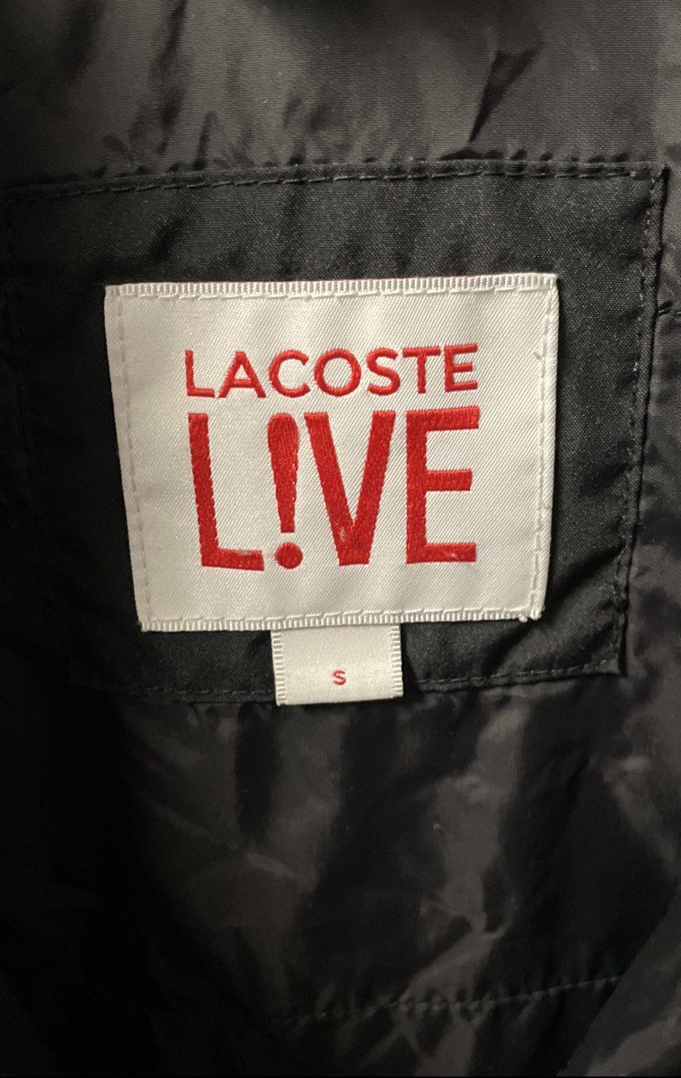 Lacoste Live Men's Black Script Logo Coach Jacket Snap Button Drawstring Sz S