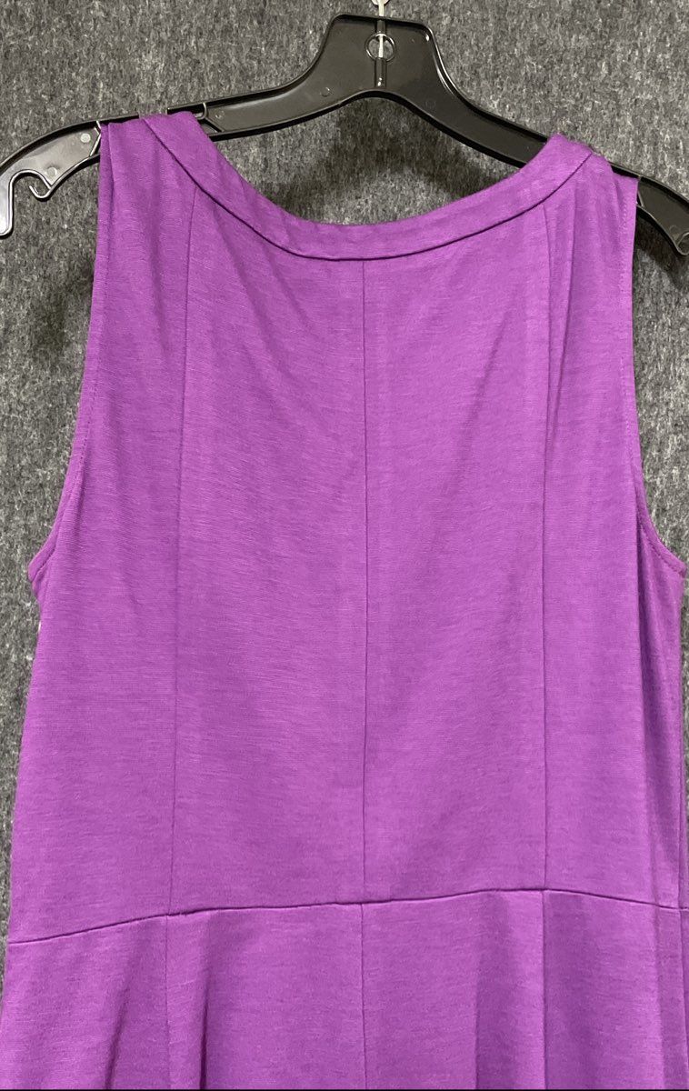 Banana Republic Women's Purple Sleeveless Sheath Dress Side Zip Knit Sz 8