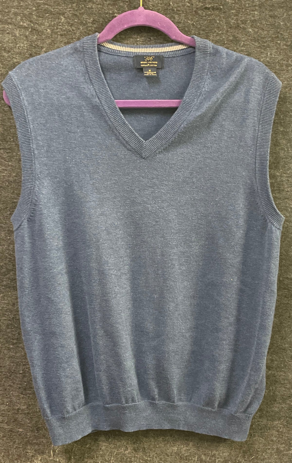 Brooks Brothers 346 Men's V-Neck Sweater Vest Lot of 2 Green Blue Supima Sz M