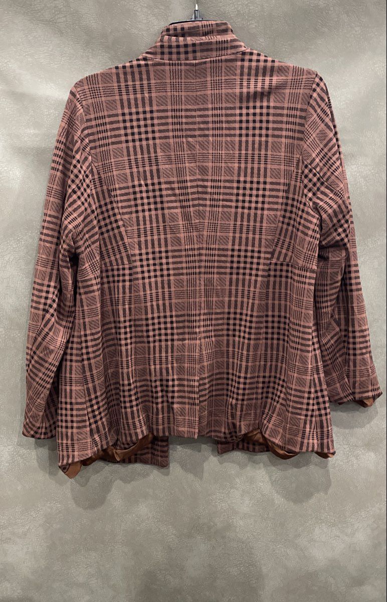 Torrid Women's Brown Black Plaid Double Breasted Studio Blazer Jacket Size 0