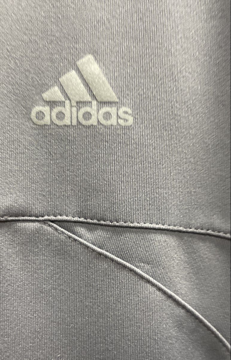 Adidas Women's Gray 3-Stripe Full Zip Performance Track Jacket Sz L