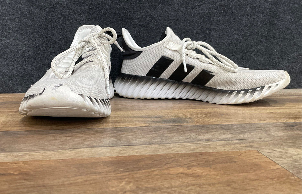 Adidas Kaptir 3.0 White Black Lifestyle Running Shoes Size 12