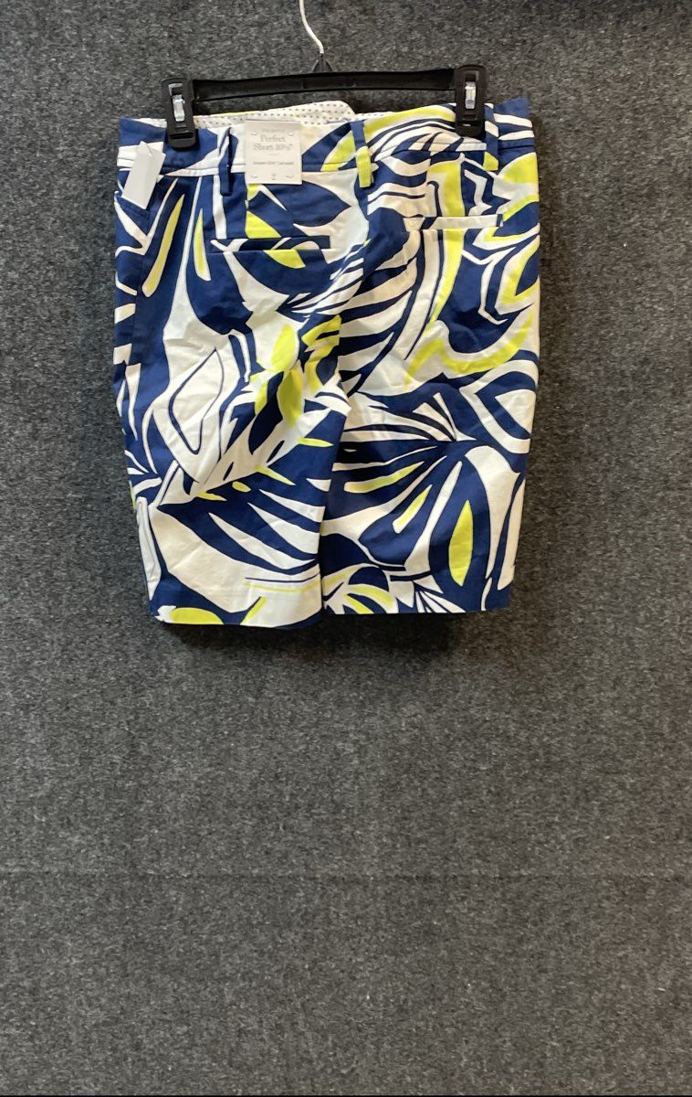 Talbots Women's Perfect Short 10.5 In Navy Blue Tropical Leaf Print NWT Sz 2