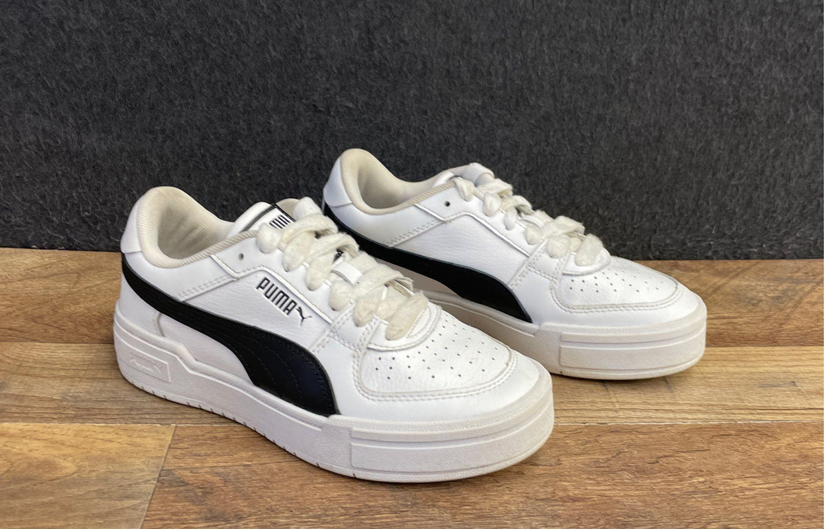 Puma Caven White Black Lifestyle Sneakers Big Kids Size 4