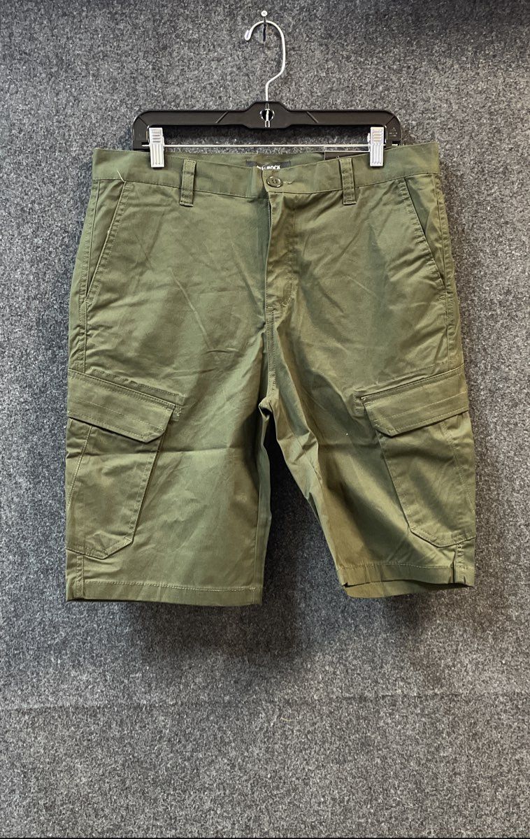 Blu Rock Men's Green Cargo Shorts Cotton Spandex Stretch Sz 34 NWT