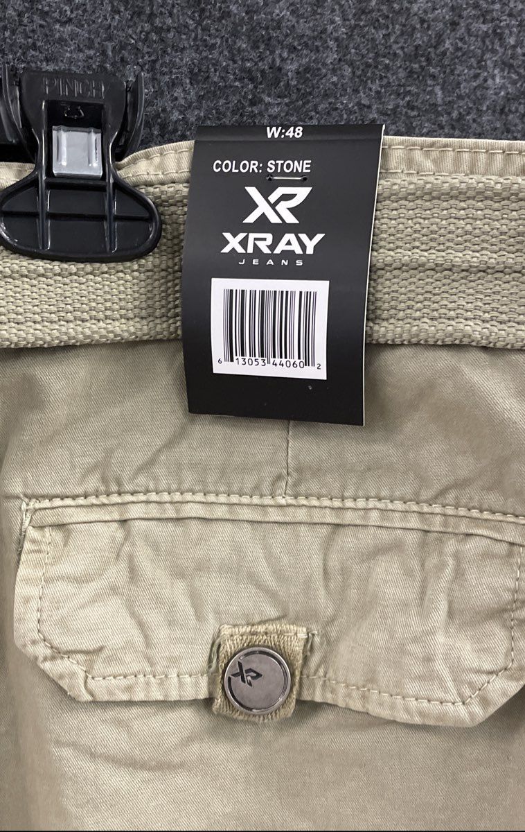 XRAY Jeans Men's Stone Belted Multi-Pocket Cotton Cargo Shorts Size 48 NWT