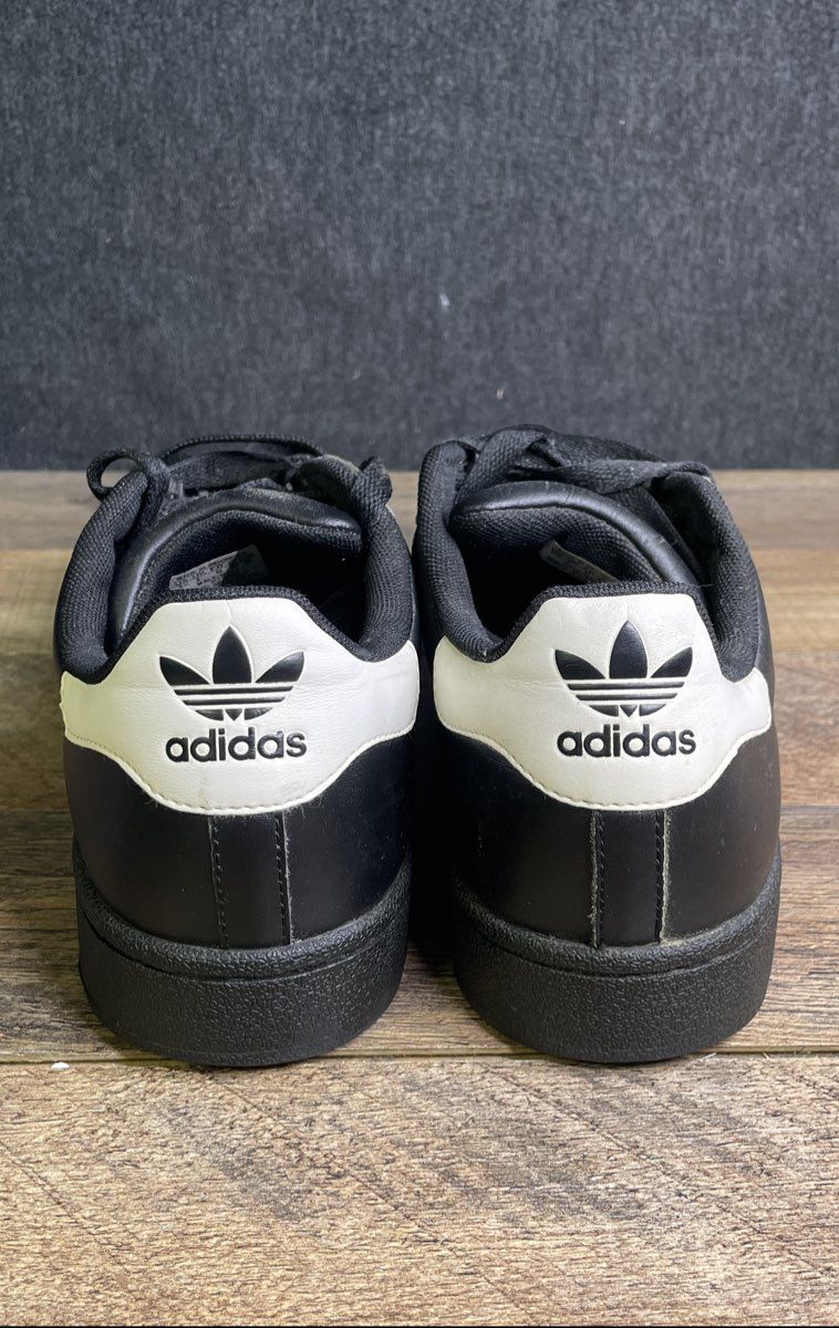 Adidas Superstar Black White Black Sole Shell Toe Sneakers Men's Size 8.5