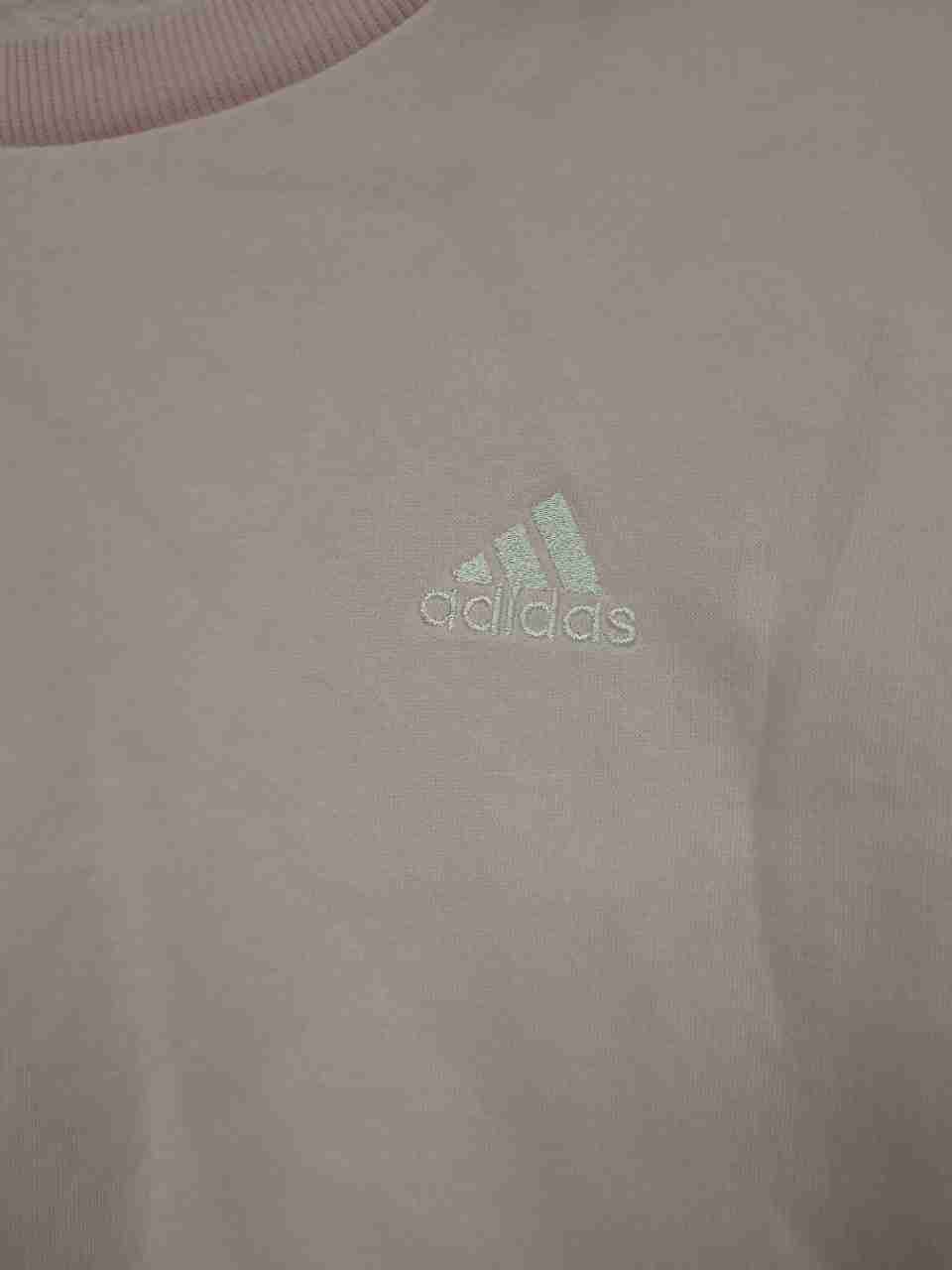 Adidas Women's Pink 3-Stripe Crewneck Sweatshirt Embroidered Logo M