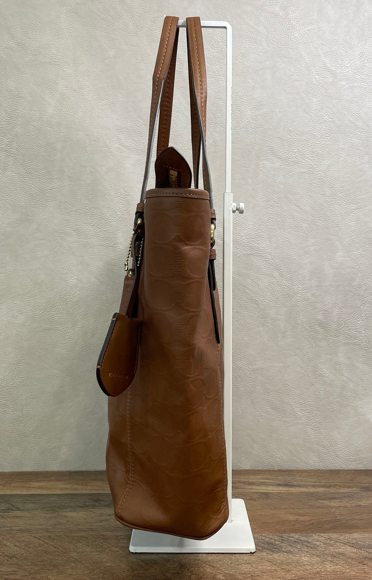 Coach Brown Signature Embossed Leather Taylor Tote Bag F31404