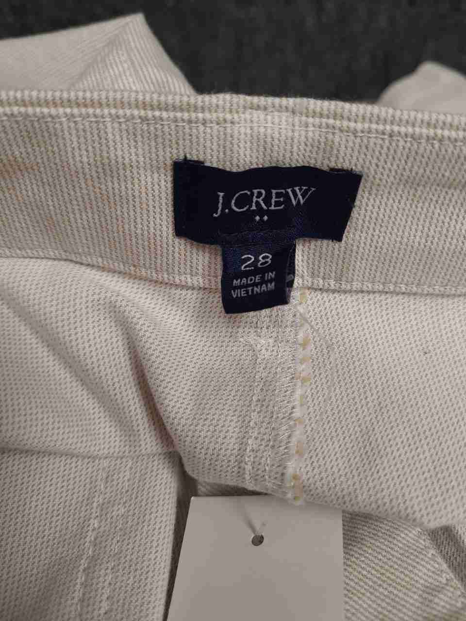 J. Crew Women's Tan White Pinstripe Utility Pocket Shorts NWT Sz 28