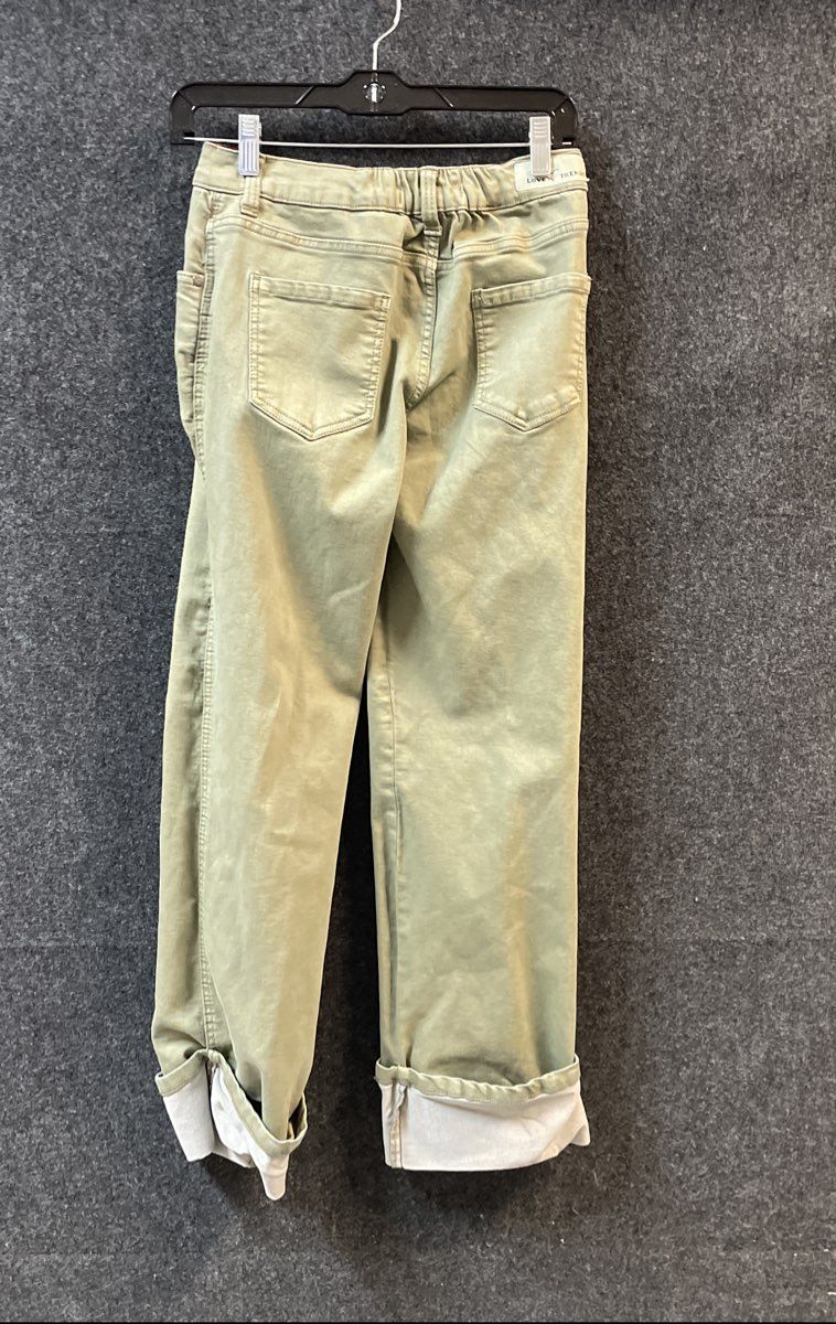 Love Trends Girls Sage Green Front Seam Stretch Cuffed Pants Size 3