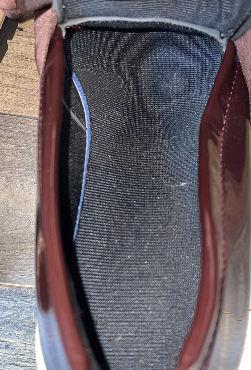Burgundy Patent Leather Bow Chunky Lug Sole Platform Loafers Shoes Size 42