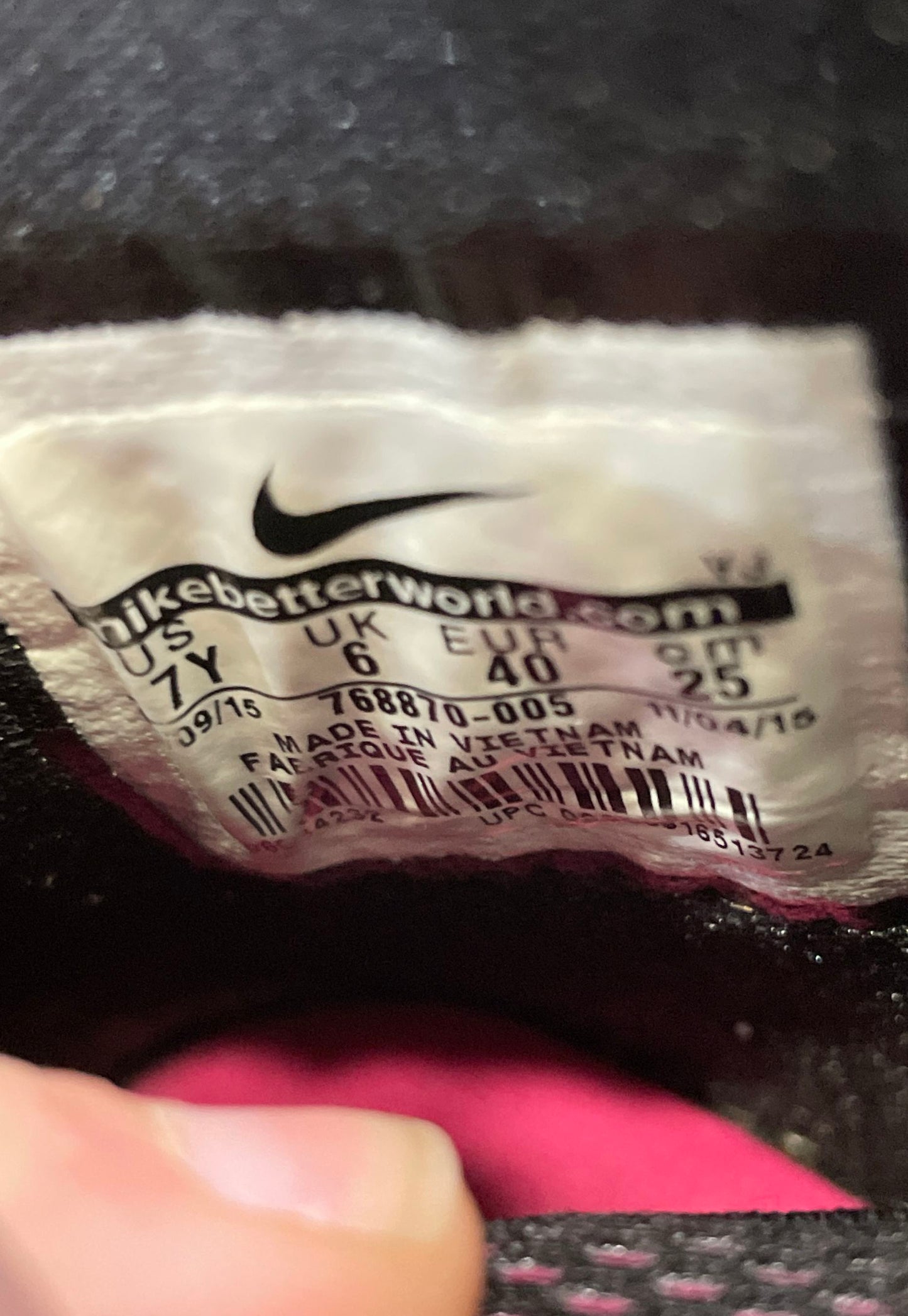 Nike KD Trey 5 III Black Pink Basketball Shoes Size 7Y