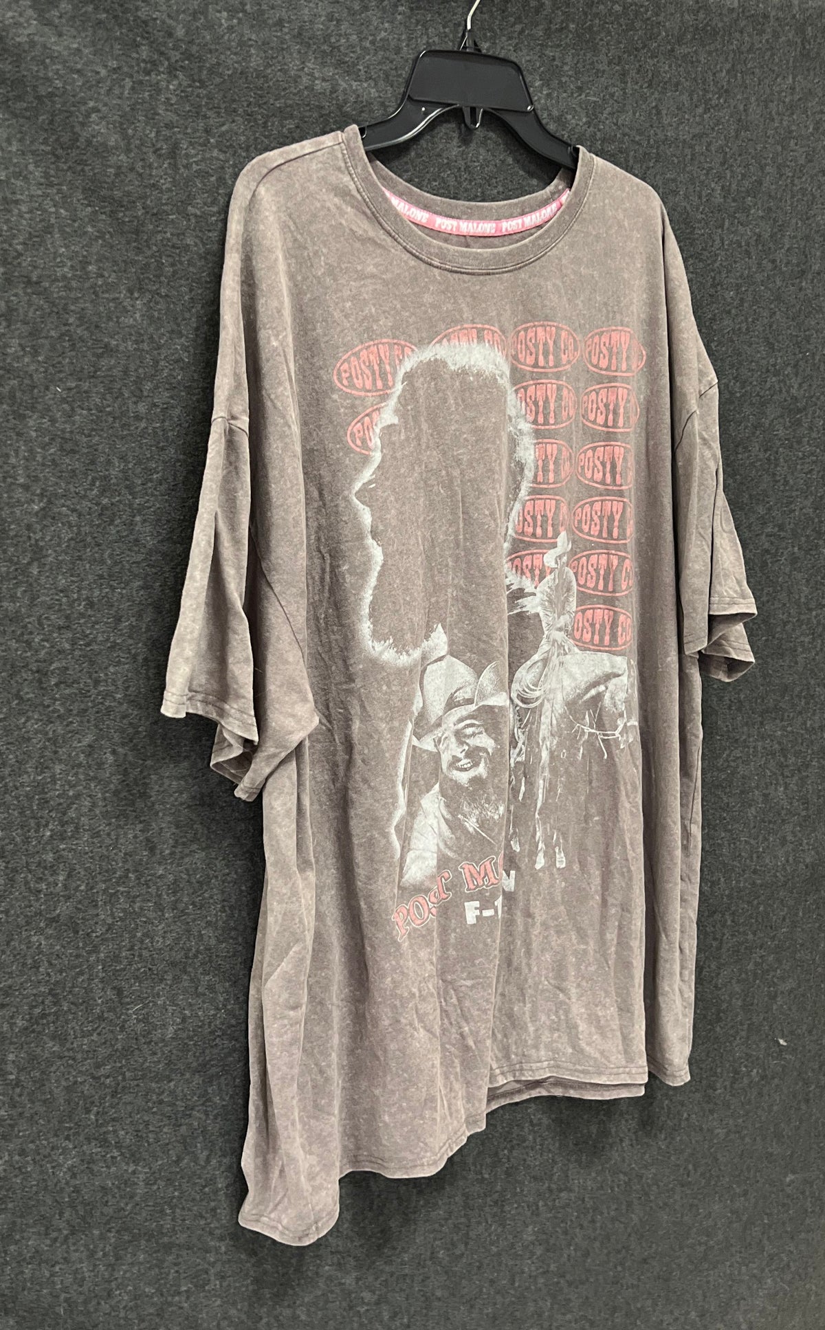 Post Malone Men's Posty Co U.S. Tour 2025 Faded Gray Graphic T-Shirt Sz 2X