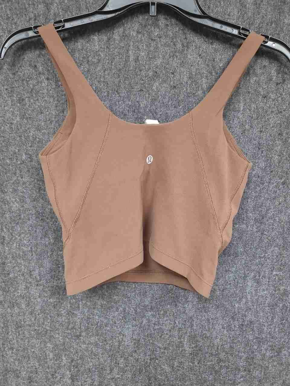 Lululemon Women's Align Tank Top Brown V-Neck Cropped Yoga Athletic Workout Sz 4