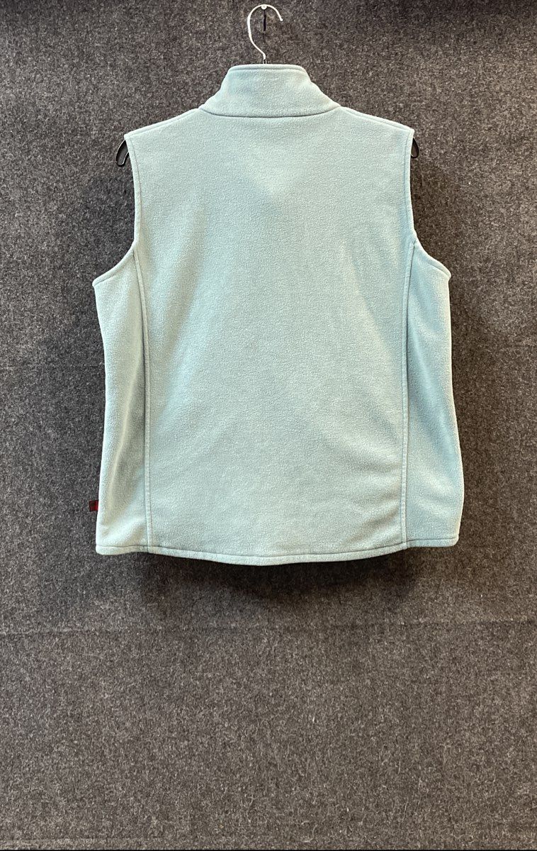Woolrich Women's Fleece Vest Light Teal Full Zip Pockets Size L