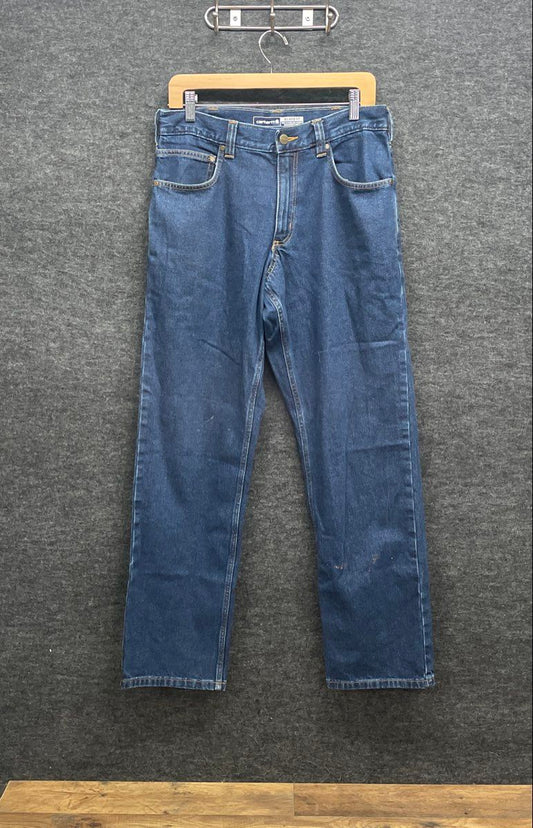 Carhartt Men's Relaxed Fit Blue Denim 5-Pocket Work Jeans Size 32x32