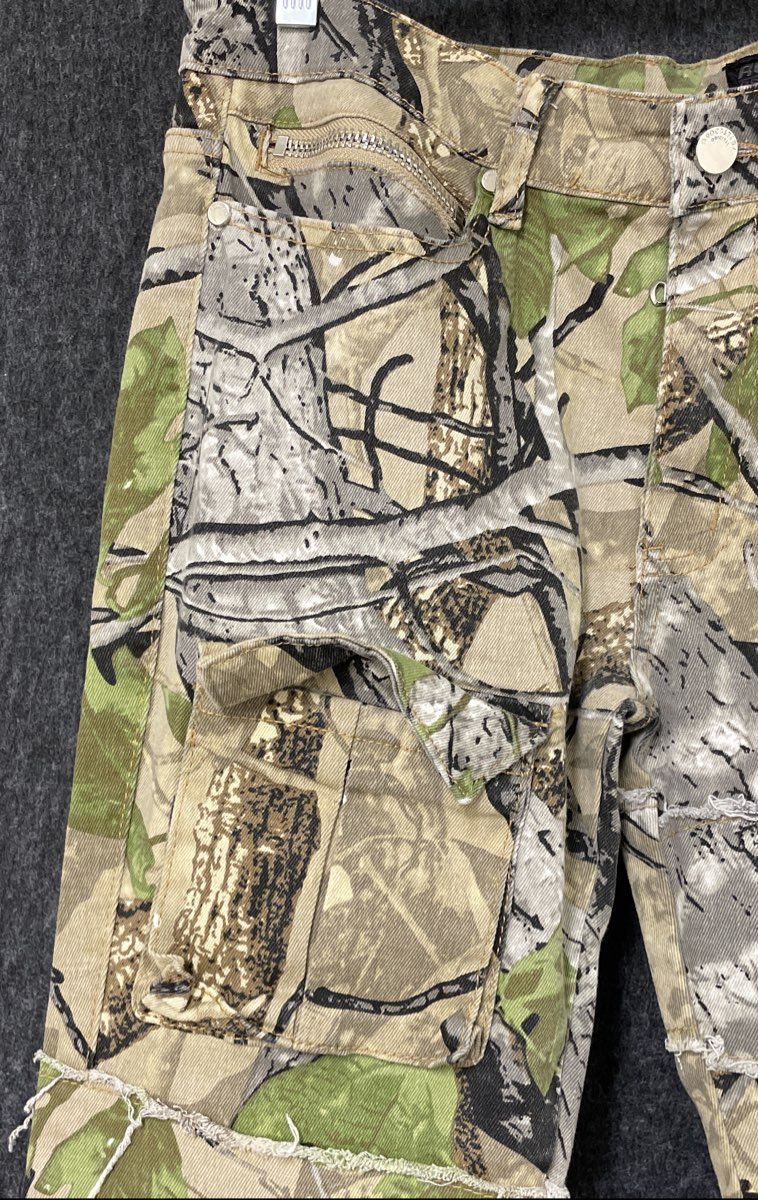 Rockstar Original Men's Camo Cargo Pants Distressed Stacked Real Tree Sz 34