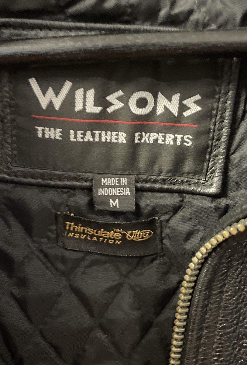 Vintage 90s Wilsons Leather Men's Black Thinsulate Insulated Jacket Size Medium