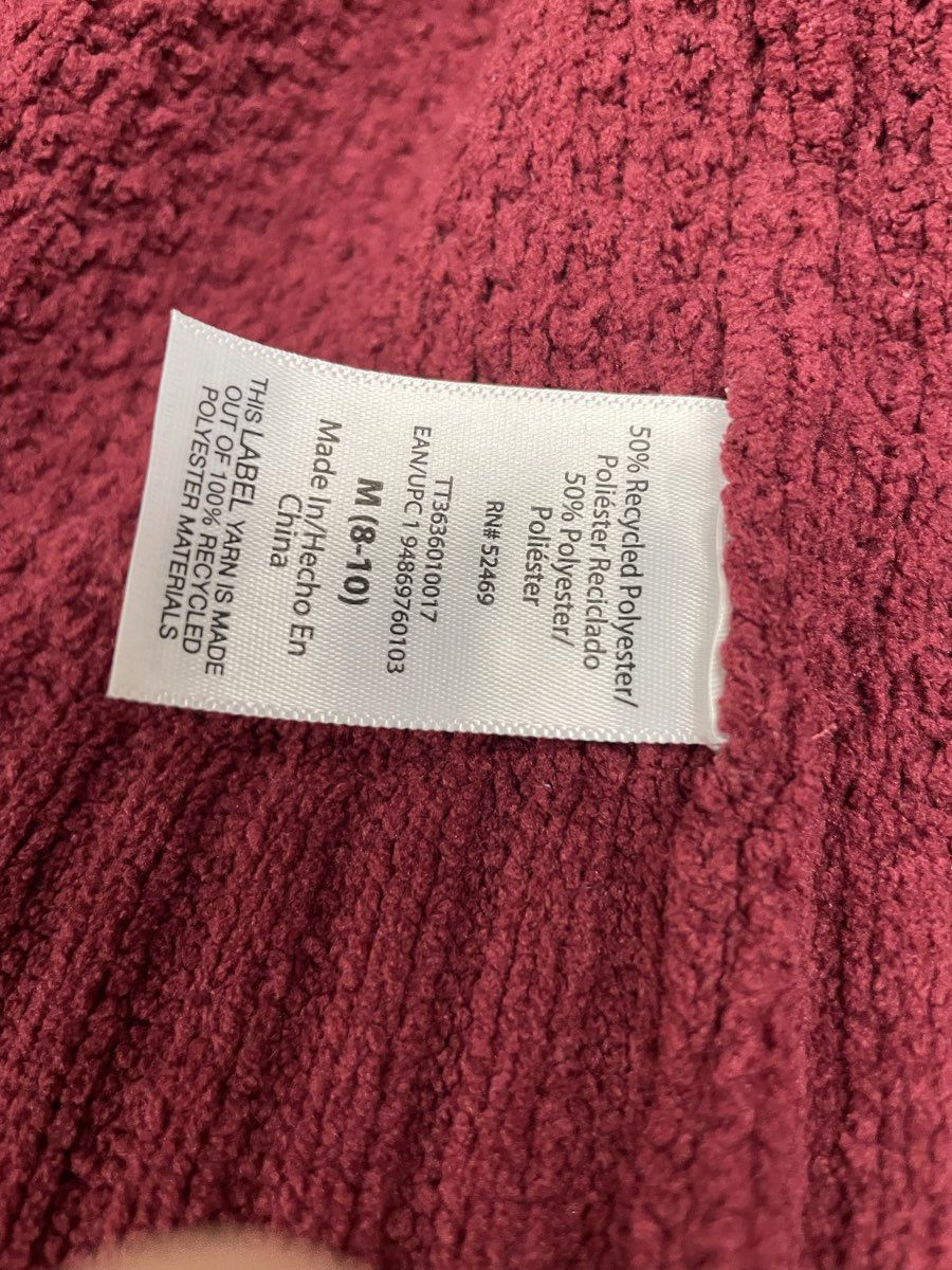 Time and Tru Women's Burgundy Open Front Waffle Knit Cardigan Sweater Sz M 8-10
