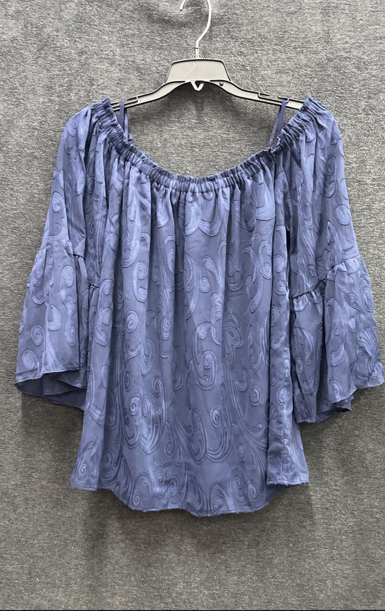 Lilly Pulitzer Women's Periwinkle Blue Kenzie Burnout Scroll Top Sz L