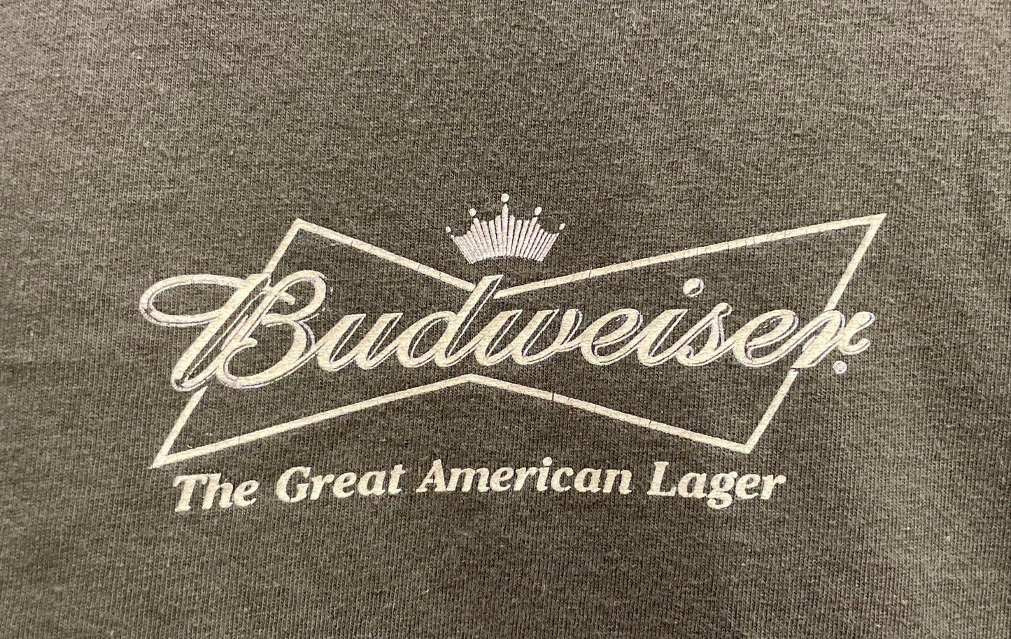 Budweiser Men's Green Don't Worry Be Hoppy Hops Graphic Tee Sz L