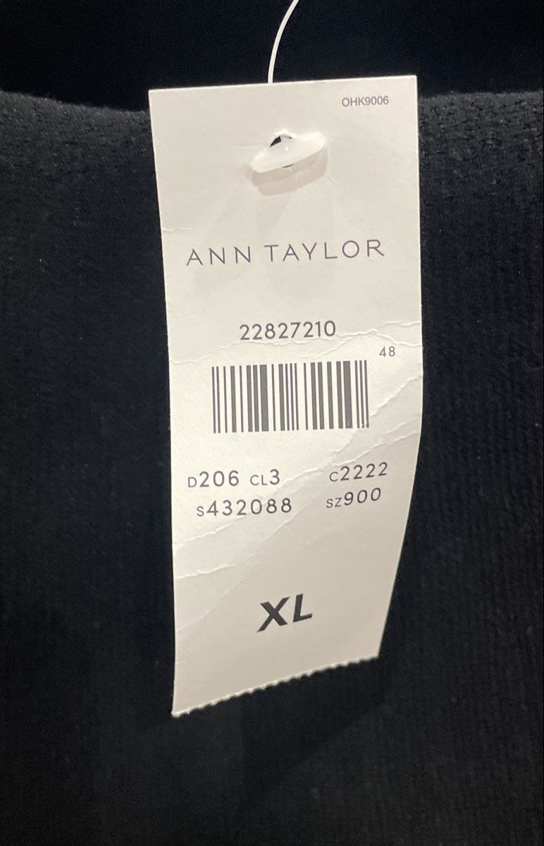 Ann Taylor Women's Black Knit Off-The-Shoulder Ruffle Overlay Top Sz XL NWT