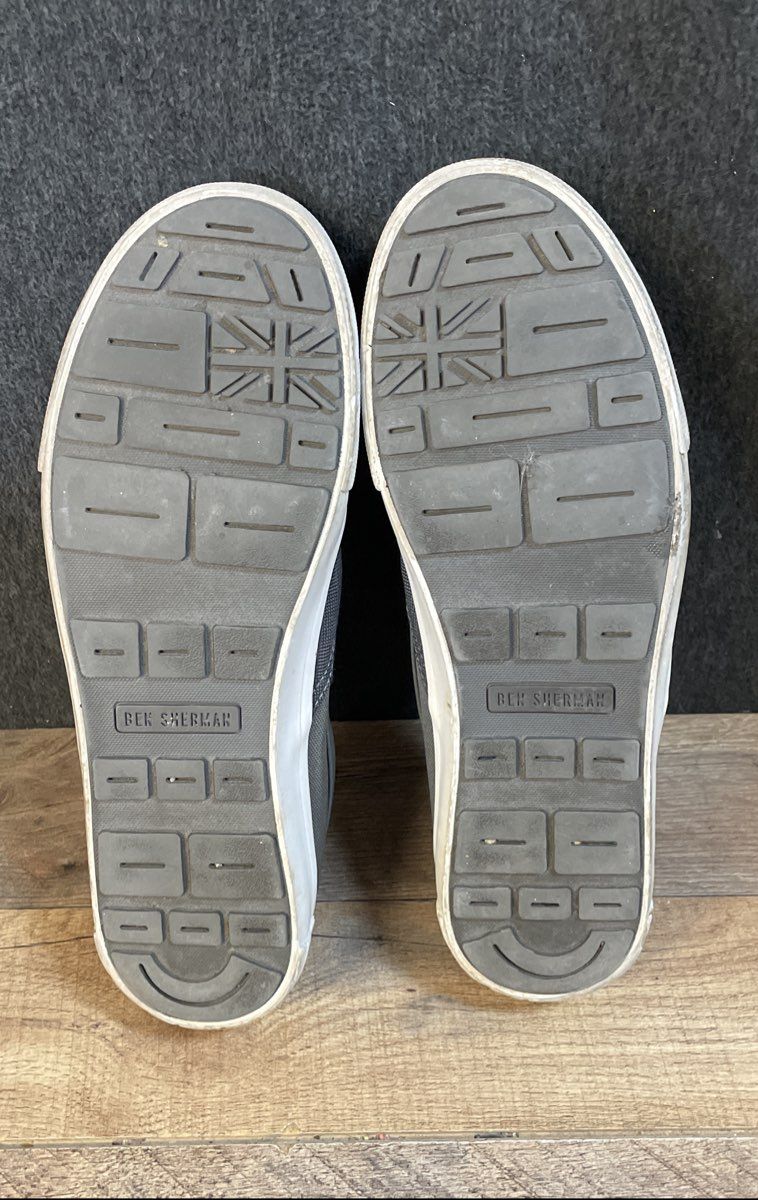 Ben Sherman Gray Canvas Plaid Toe Slip-On Sneakers Men's Size 12 UK 11 EU 46