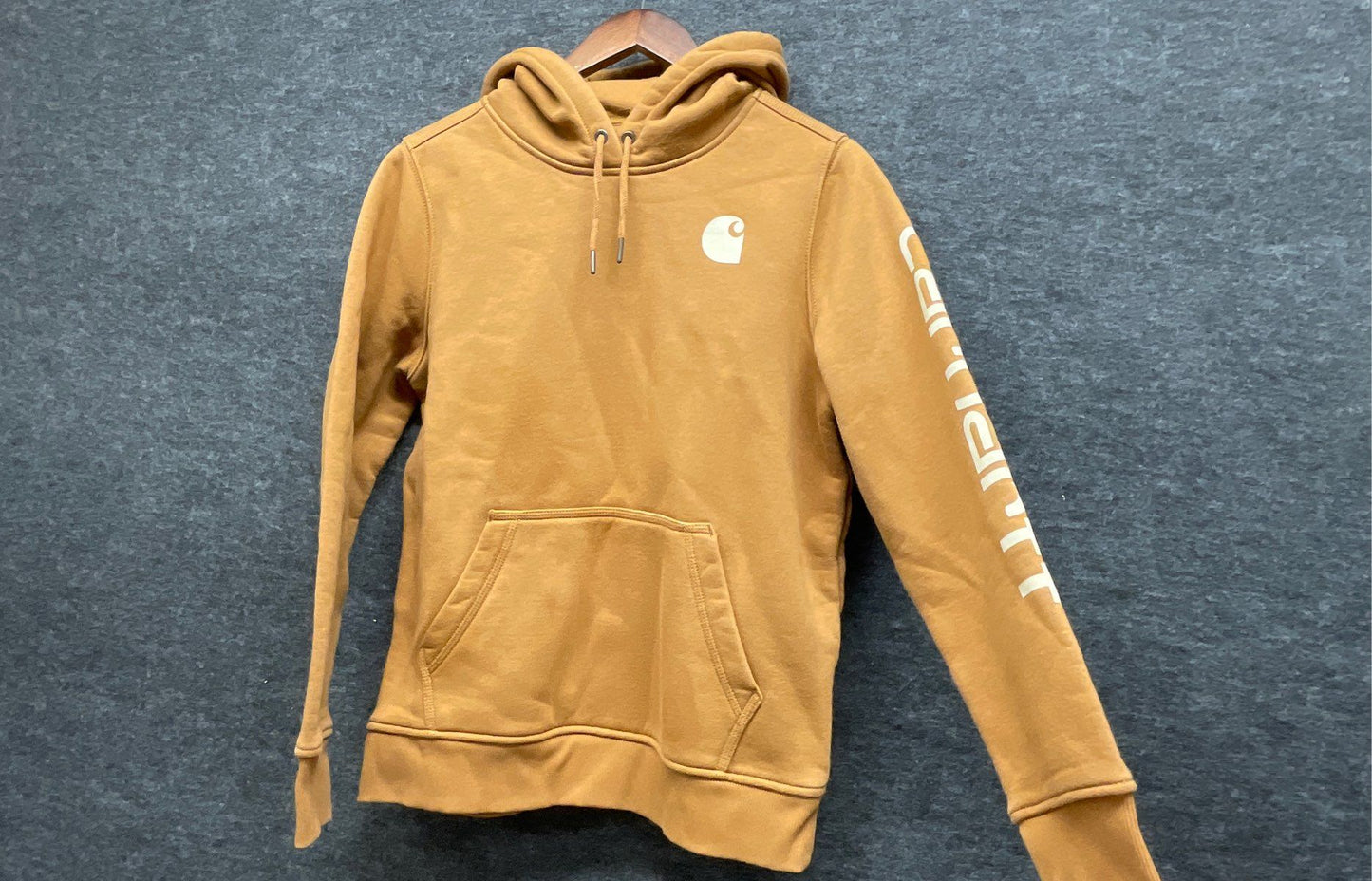 Carhartt Women's Brown Relaxed Fit Graphic Sleeve Hoodie Size M 8-10