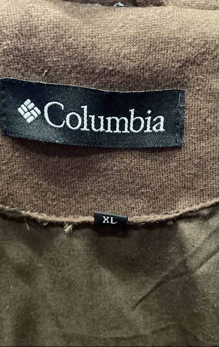Columbia Women's Brown Funnel Neck Pleated Back Fleece Jacket Parka Sz XL