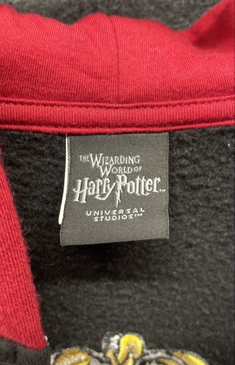 Universal Studios Men's Harry Potter Hogwarts Crest Full Zip Hoodie Black Red XL