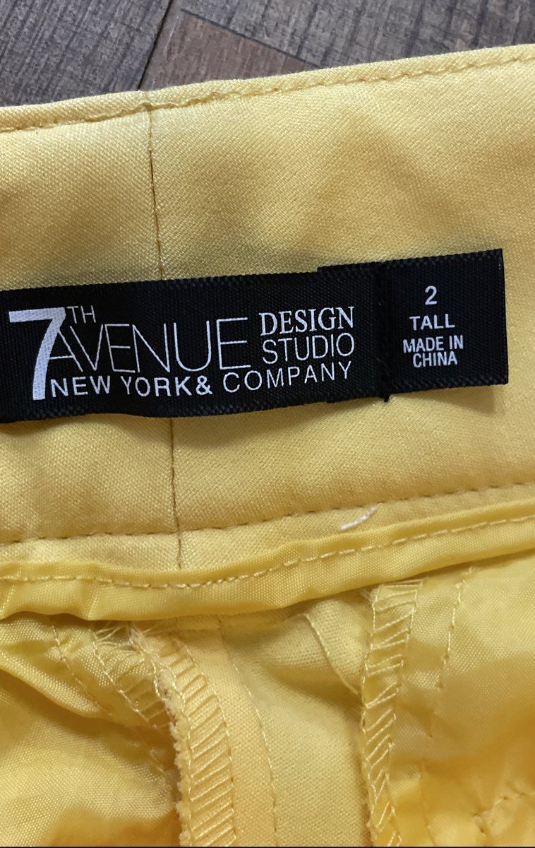 New York & Company Women's Yellow 7th Avenue Straight Leg Pants Size 2 Tall NWT