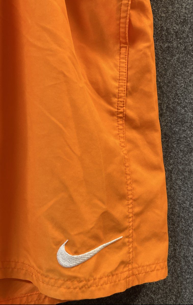 Nike Men's Orange Swim Trunks Mesh Lined Embroidered Logo Shorts Size XXL
