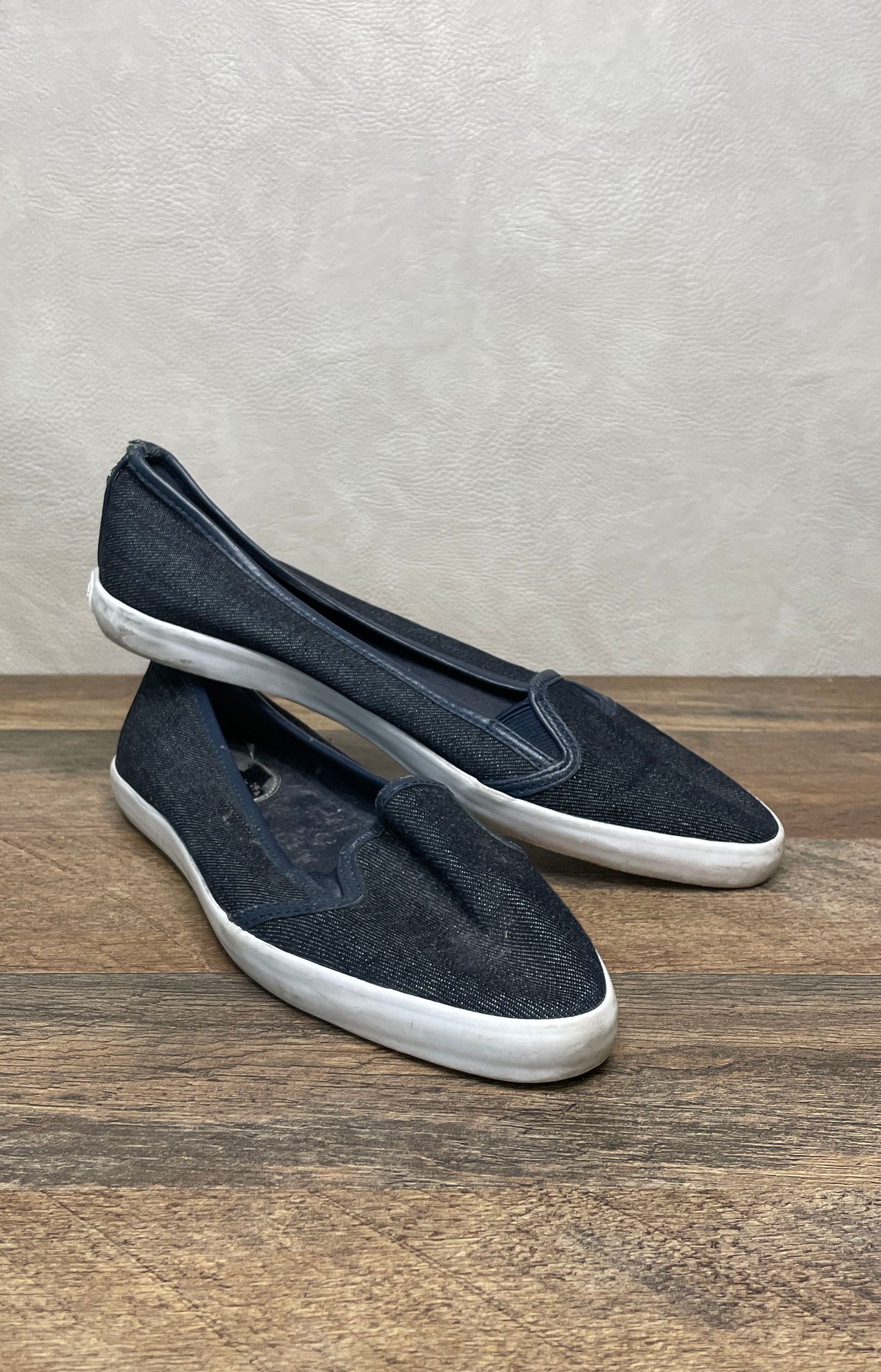 Michael Kors Navy Blue Denim Textile Slip-On Sneakers Size 8M