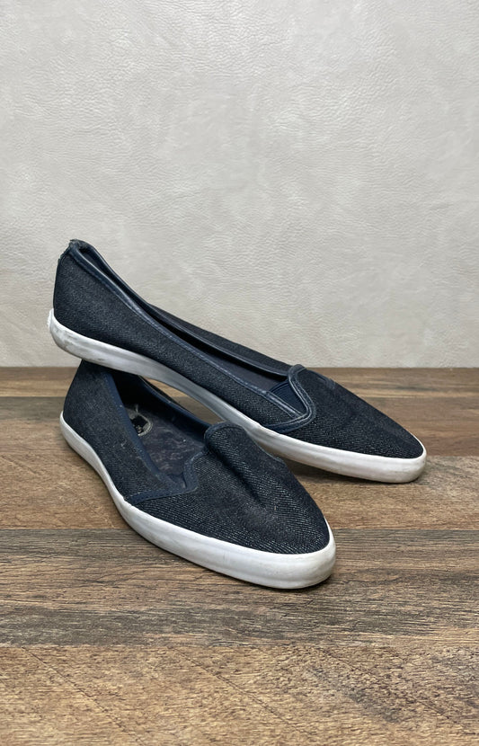 Michael Kors Navy Blue Denim Textile Slip-On Sneakers Size 8M