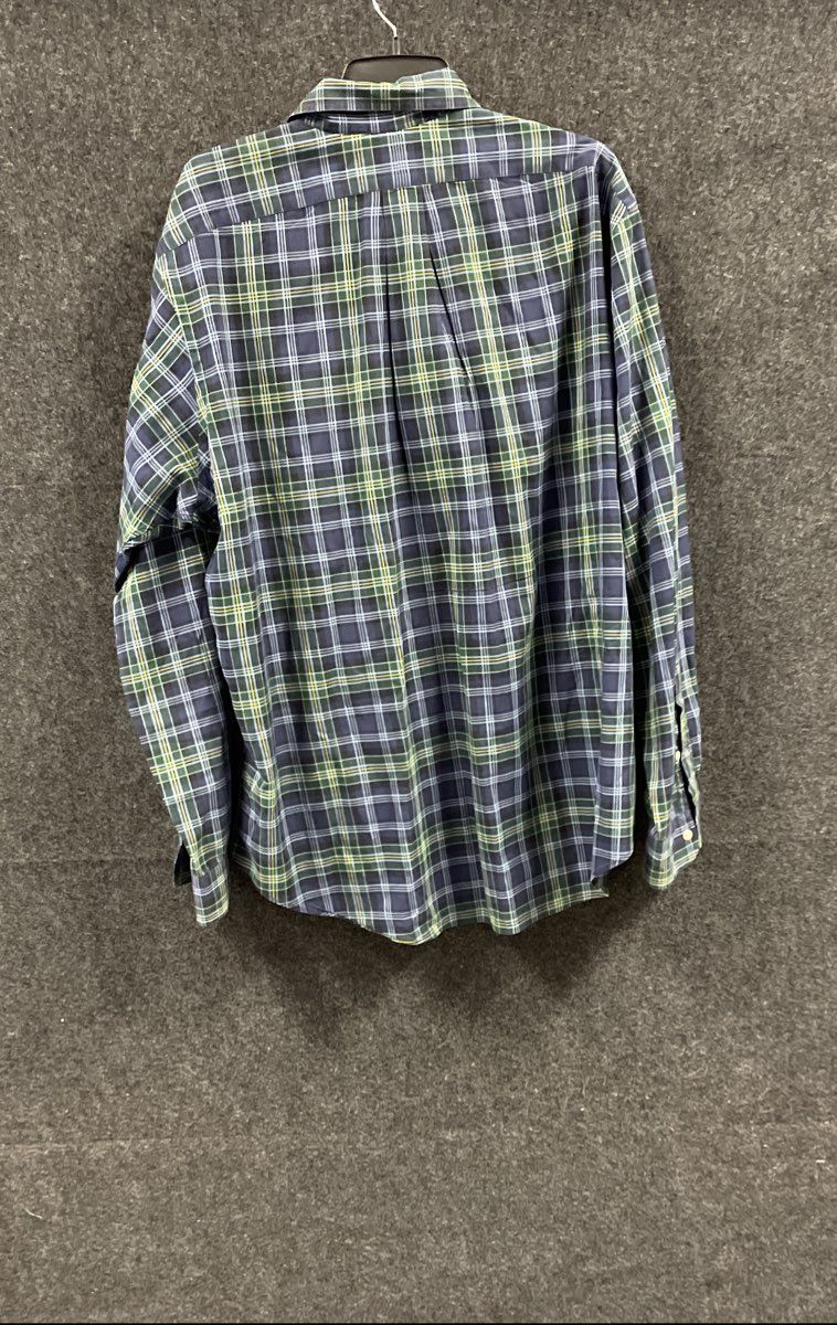 Ralph Lauren Men's Classic Fit Plaid Button Down Shirt Green Blue Size XL