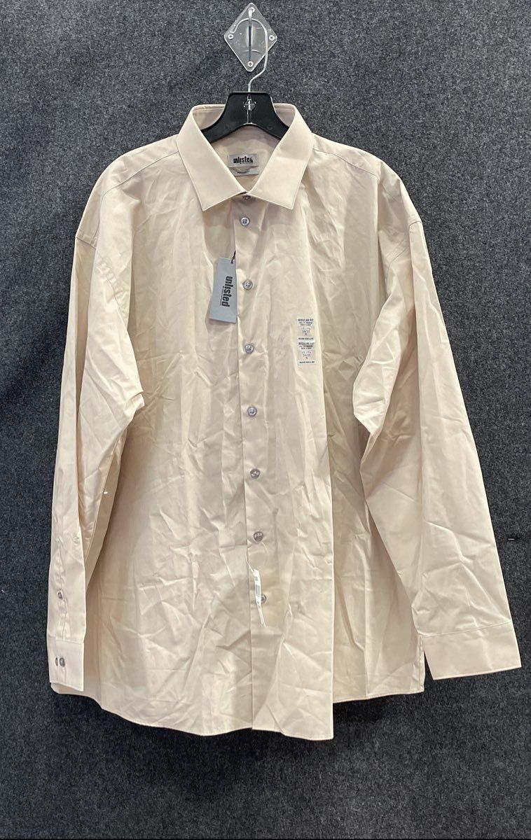 Lot of 2 Unlisted Men's Dress Shirts Blue Cream Slim Regular Fit Sz XL NWT