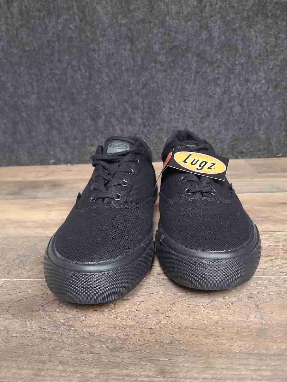 Lugz Flip Triple Black Low Top Canvas Sneakers Men's Size 9 NWT