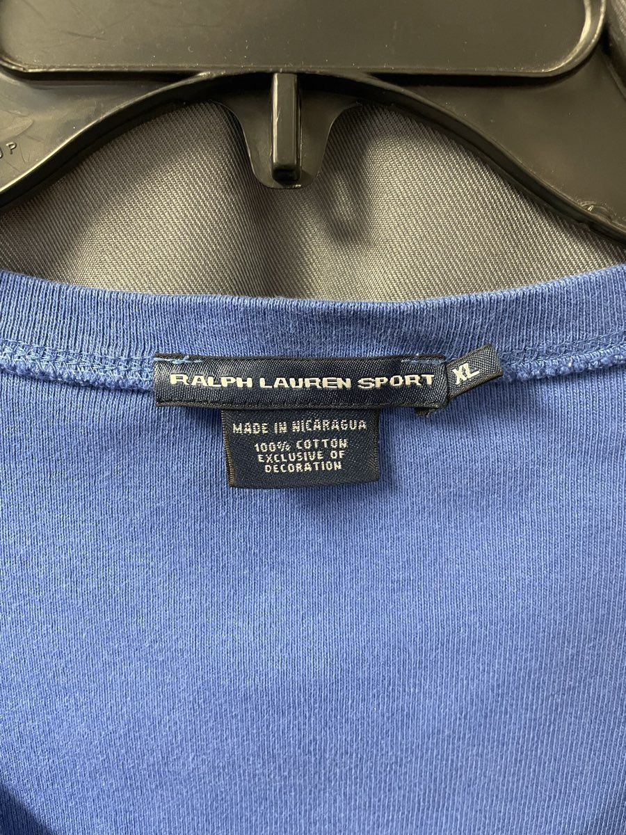 Ralph Lauren Sport Women's Blue V-Neck Short Sleeve Cotton Pony Shirt Sz XL